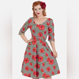 green emerald velvet dress Dear Me Fit And Flare Bow Mini Dress – VICI main image 1